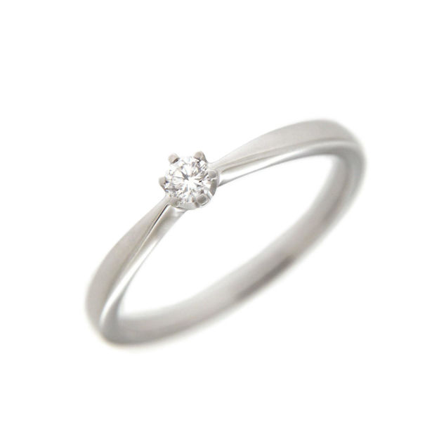 Hvitt gull ring med diamant 0,10ct WP1