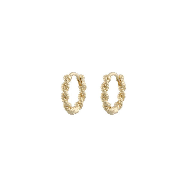 Exibit small ring ear plain goldplated - Onesize