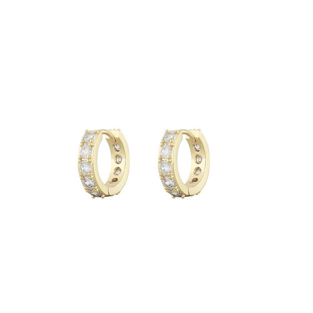 Saturday small ring ear goldplated/clear - Onesize