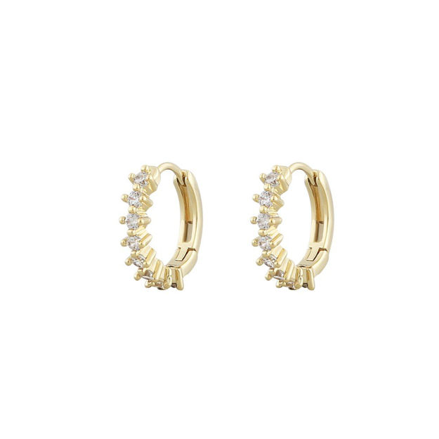 Nuit small ring ear goldplated/clear - Onesize