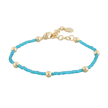 Exibit anklet goldplated/aqua - Onesize