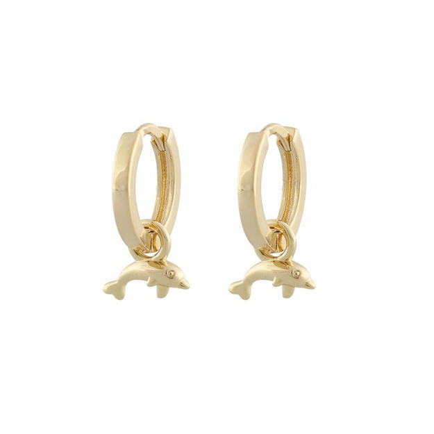 Vibe round ear dolphin plain goldplated - Onesize