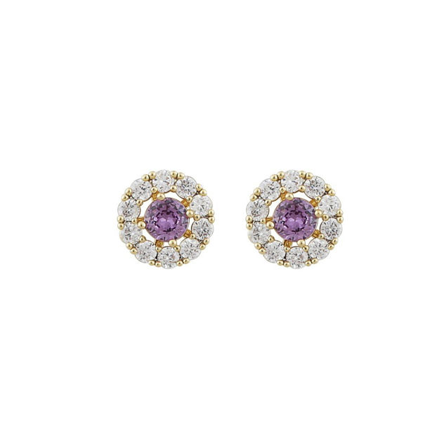 Nuit stone ear goldplated/lilac - Onesize
