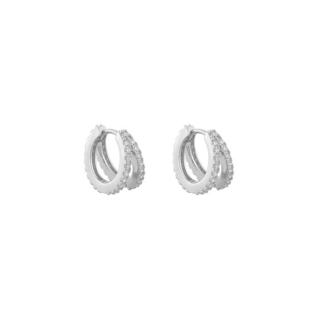 Hanni small double ring ear s/clear