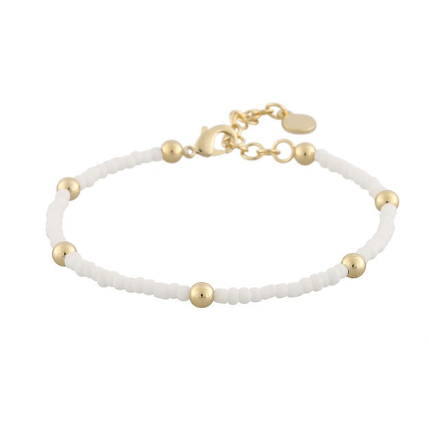 Exibit anklet goldplated/white - Onesize