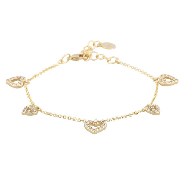 Valentina charm bracelet goldplated /clear stone