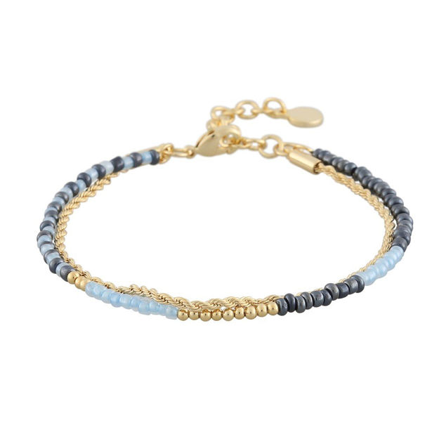 Exibit small brace double goldplated/mix denim - Onesize