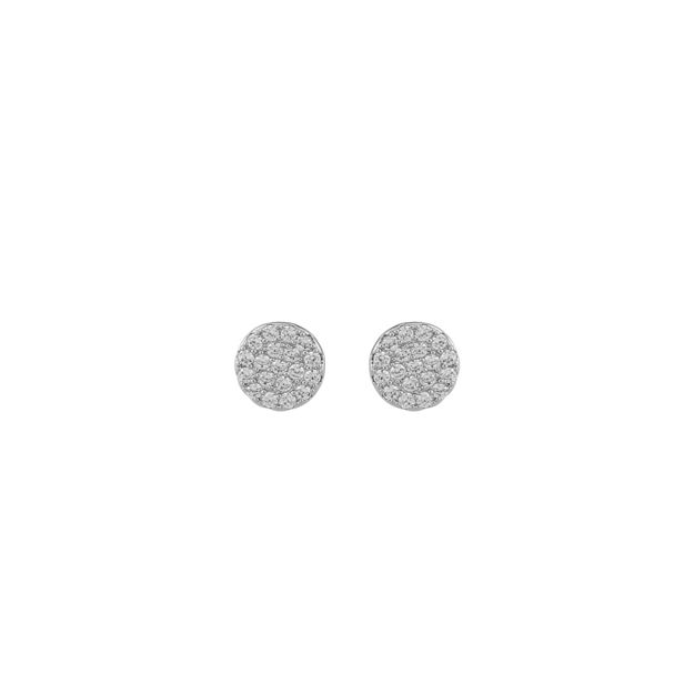Hanni small coin ear silverplated / clear stones
