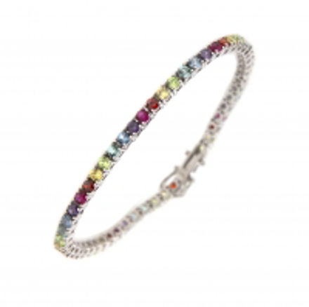 Sølv armbånd rhodinert Rainbow