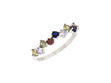 Ring rh.sølv 2mm multifargete cz