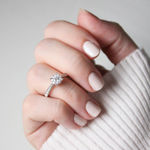 Hvitt gull rosett ring med diamanter totalt 0,55ct TW/SI3