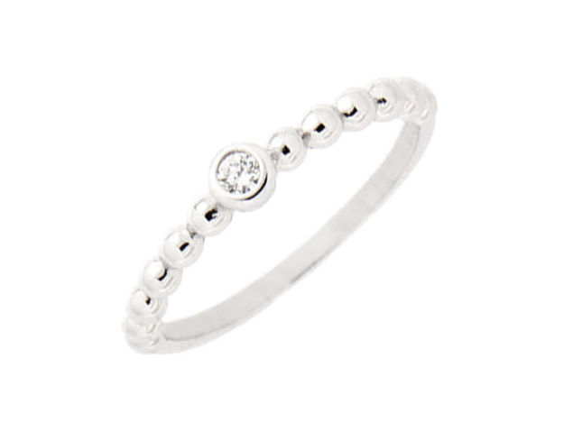 RING RH.SØLV CZ, 6 KULER HVER SIDE, 1,5MM