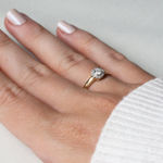 Gull ring rosett med diamanter 0,20ct TW/SI