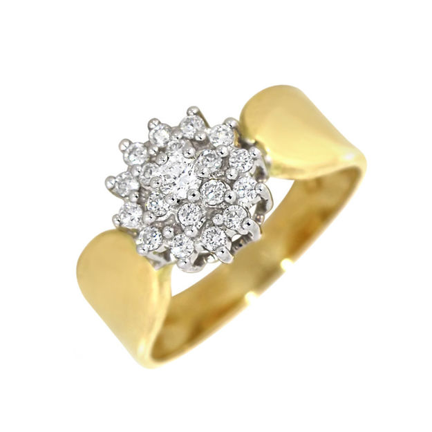 Bilde av Gult gull rosett ring diamanter 0,25ct TW/SI
