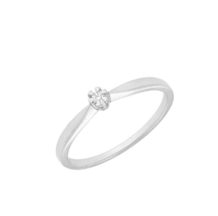 Hvitt gull ring med diamant 0,03ct TW/SI