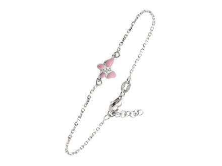 ARMBÅND I SØLV ROSA SOMMERFUGL M/3 CZ