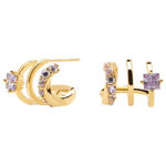 Royal earrings gold plated lavender