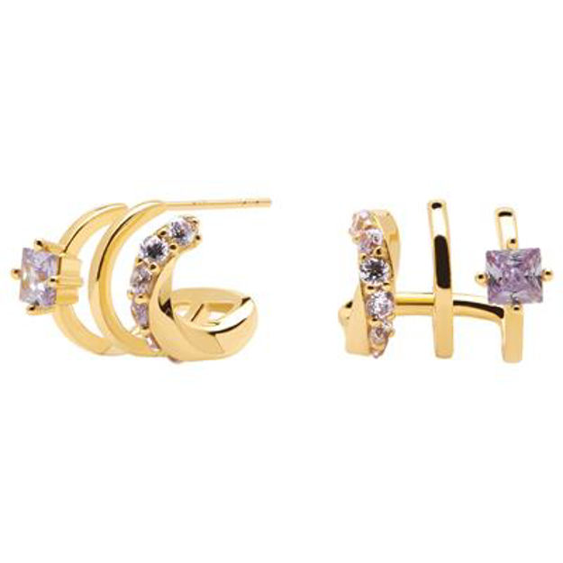 Royal earrings gold plated lavender