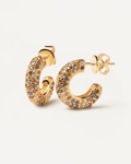 Tiger earrings gold plated multi