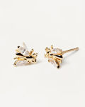 Buzz earrings gold plated white