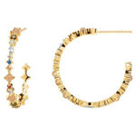 Halo earrings gold plated multi