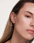 Halo earrings gold plated multi