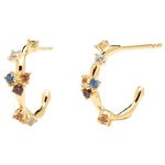 Five earrings gold plated multi