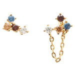 Fox earrings gold plated multi