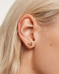 Fox earrings gold plated multi