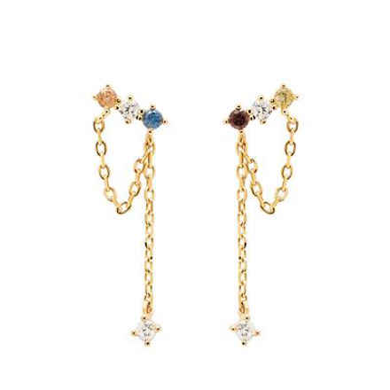 Mana earrings gold plated multi