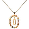 Letter O necklace gold plated multi 55 cm