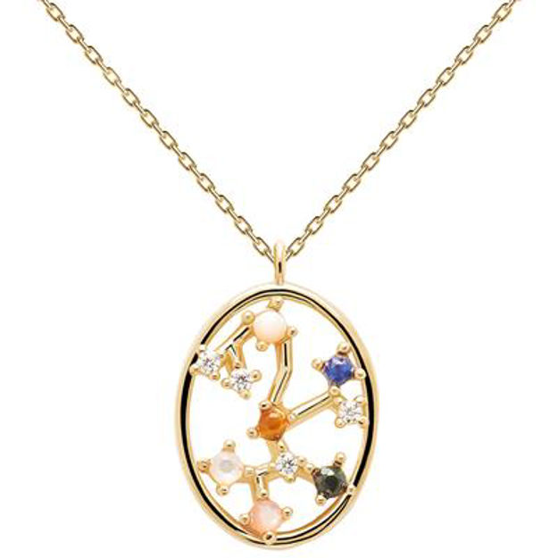 Sagitarius necklace gold plated multi 50cm