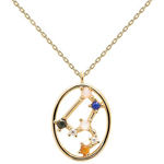 Leo necklace gold plated multi 50cm