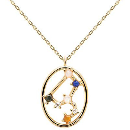 Leo necklace gold plated multi 50cm
