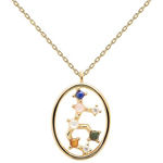 Virgo necklace gold plated multi 50cm