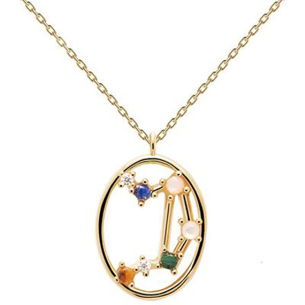 Libra necklace gold plated multi 50cm