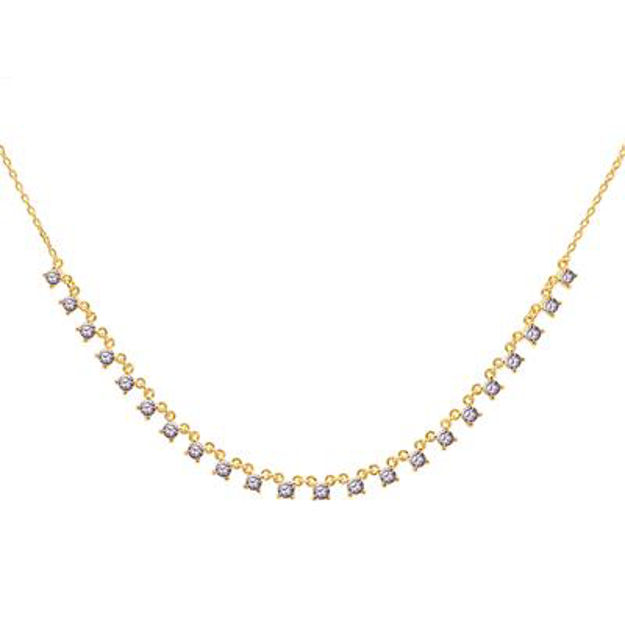 Victoria necklace gold plated lavender 50cm