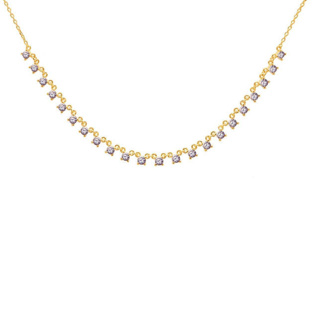 Victoria necklace gold plated lavender 50cm