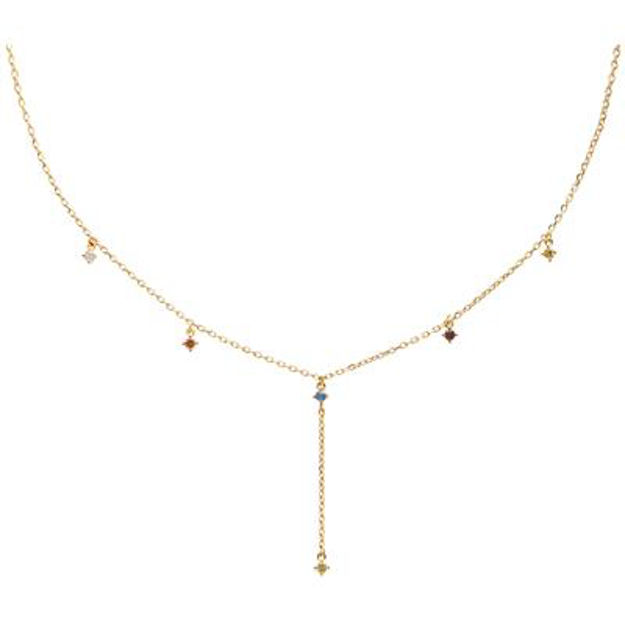 Mana necklace gold plated multi