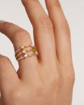 Juno ring gold plated labradorite