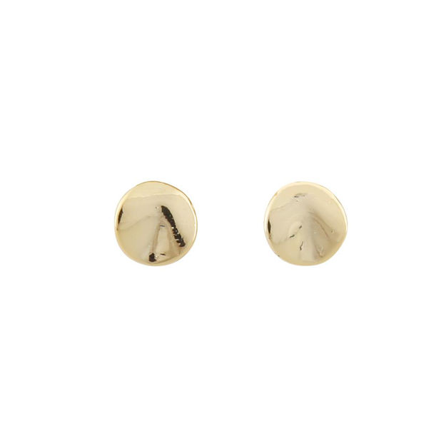 Jain small coin ear plain goldplated
