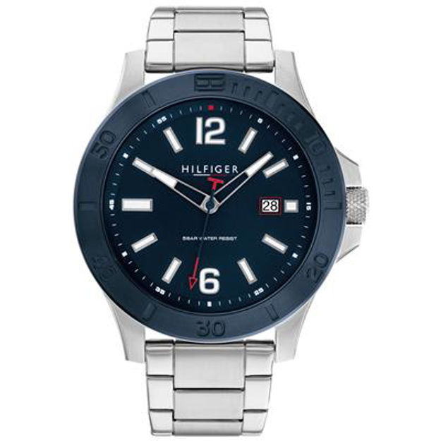 Tommy Hilfiger herreur Ryan 46mm 50m stål blå skive
