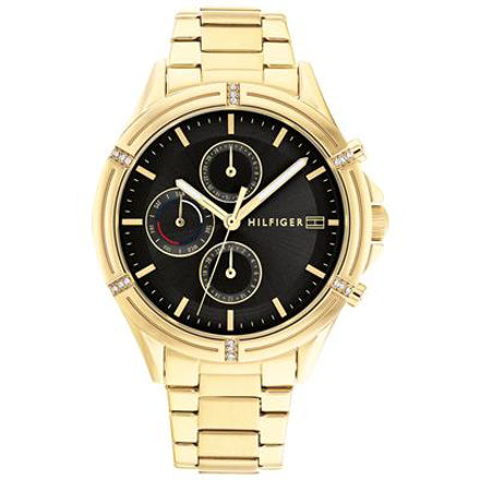 Tommy Hilfiger dameur Ariana 38mm 3m gullfarget med svart skive