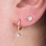 Bilde av Gull ørering Cubic Zirconia heng 12mm 