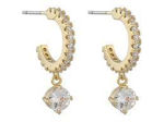 LUIRE STONE OVAL PENDANT EAR GOLD/CLEAR