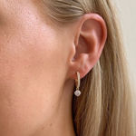 LUIRE STONE OVAL PENDANT EAR GOLD/CLEAR