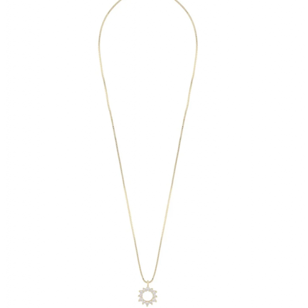 Nuit pendant neck goldplated/clear - 42cm