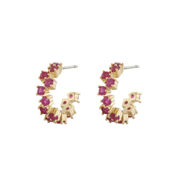 Nuit oval ear goldplated/fuchsia 