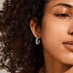 PEACE chain hoop earrings silver-plated