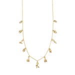 PEACE organic shape charm necklace gold-plated